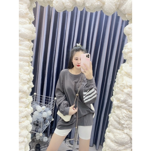 Áo Thun Cotton Tay Dài Sọc Tay 🥰🥰 Hàng Xịn Đẹp Sẵn Fom To Rộng&lt;65kg