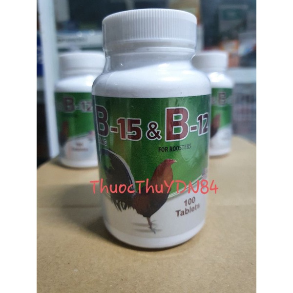 Dinh dưỡng nuôi gà đá cao cấp vitamin B12 B15 hộp 100 viên