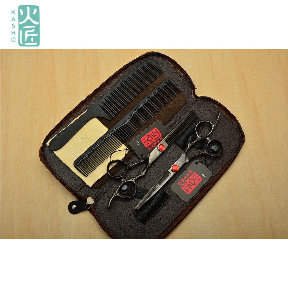 Bộ kéo cắt làm đẹp chuyên dụng cho Salon màu đen