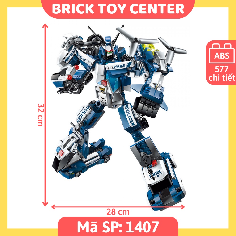 Đồ chơi lắp ráp robot Qman mô hình người máy biến hình 6 trong 1 chiến binh bảo vệ thế giới