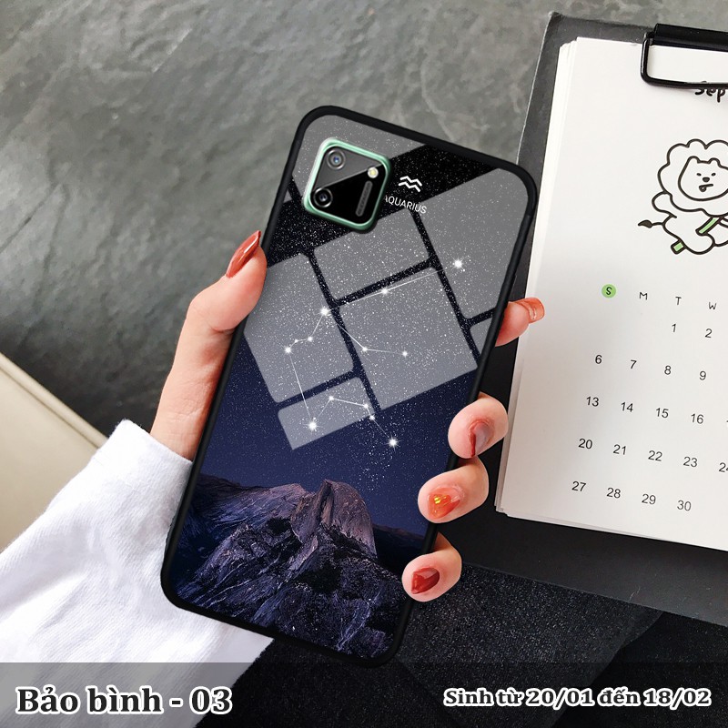 Ốp lưng kính 3D Realme C11 cung hoàng đạo