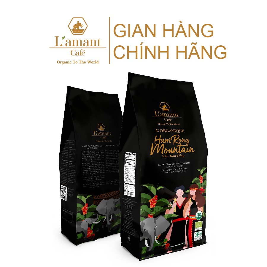 Cà phê hữu cơ núi Hàm Rồng 250gr - L'amant Café Organic Ham Rong Moutain