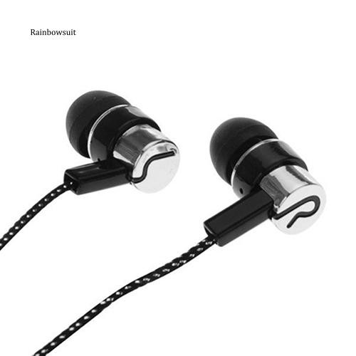 Tai Nghe Nhét Tai Có Dây Bện Cổng 3.5mm Cho iPhone Samsung