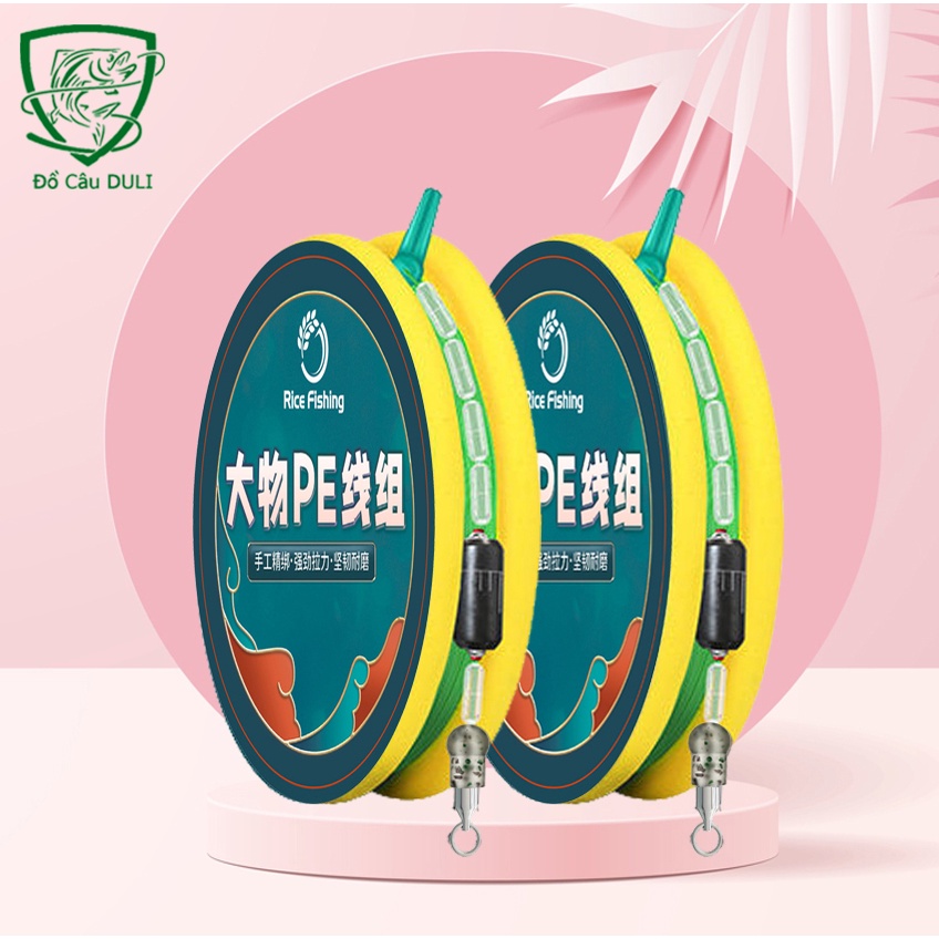 Dây Trục Câu Đài Buộc Sẵn Cước Câu Cá Tàng Hình Rice Fishing Gia Cố Dây PE Chống Nổ, Tải Cá Lớn Cao Cấp DC-17