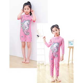 Đồ bơi bé gái liền thân single Unicon size từ 15kg đến 33kg