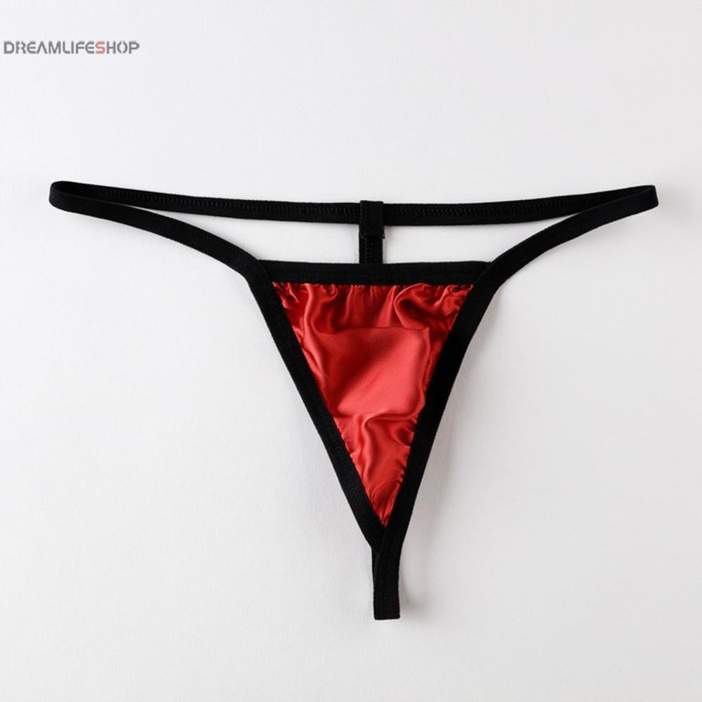 CK050 Quần Lót Lọt Khe sexy Vải Lụa - quần chíp lụa màu viền đen - Kelly Wang