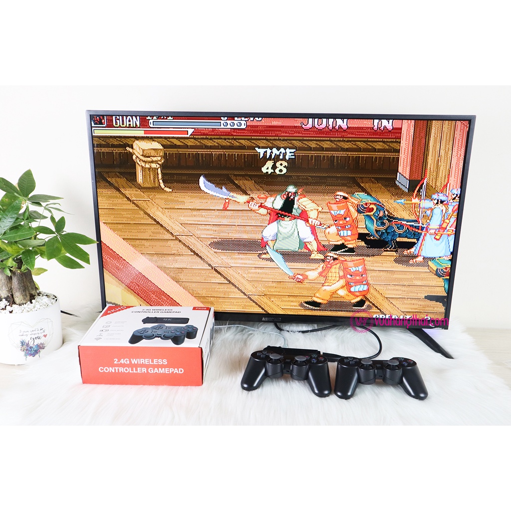 Máy Chơi Game Stick 4K PK08 - Game 4 Nút 6 Nút HDMI, Tay Cầm Không Dây - 3500 Game Huyền Thoại