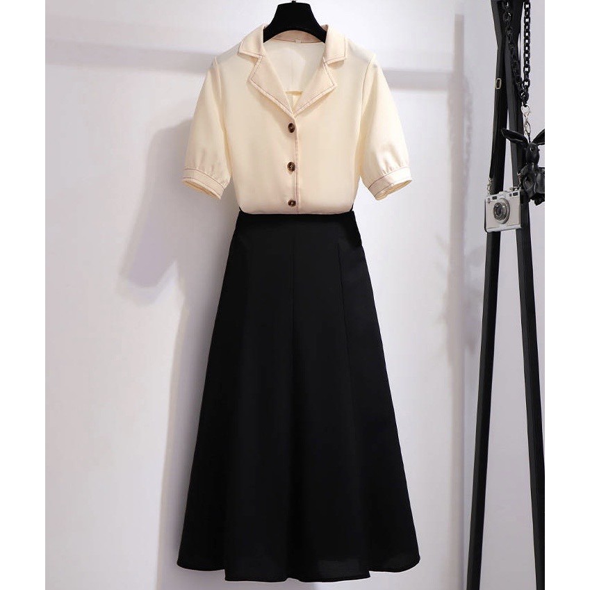 Chân váy Midi đen cho người béo , mập - Chân váy bigsize