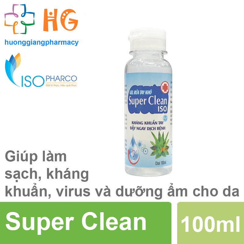 Nước rửa tay khô Super Clean - Giúp làm sạch da, ngăn ngừa vi khuẩn có hại, dưỡng ẩm cho da tay, với mùi hương thơm mát