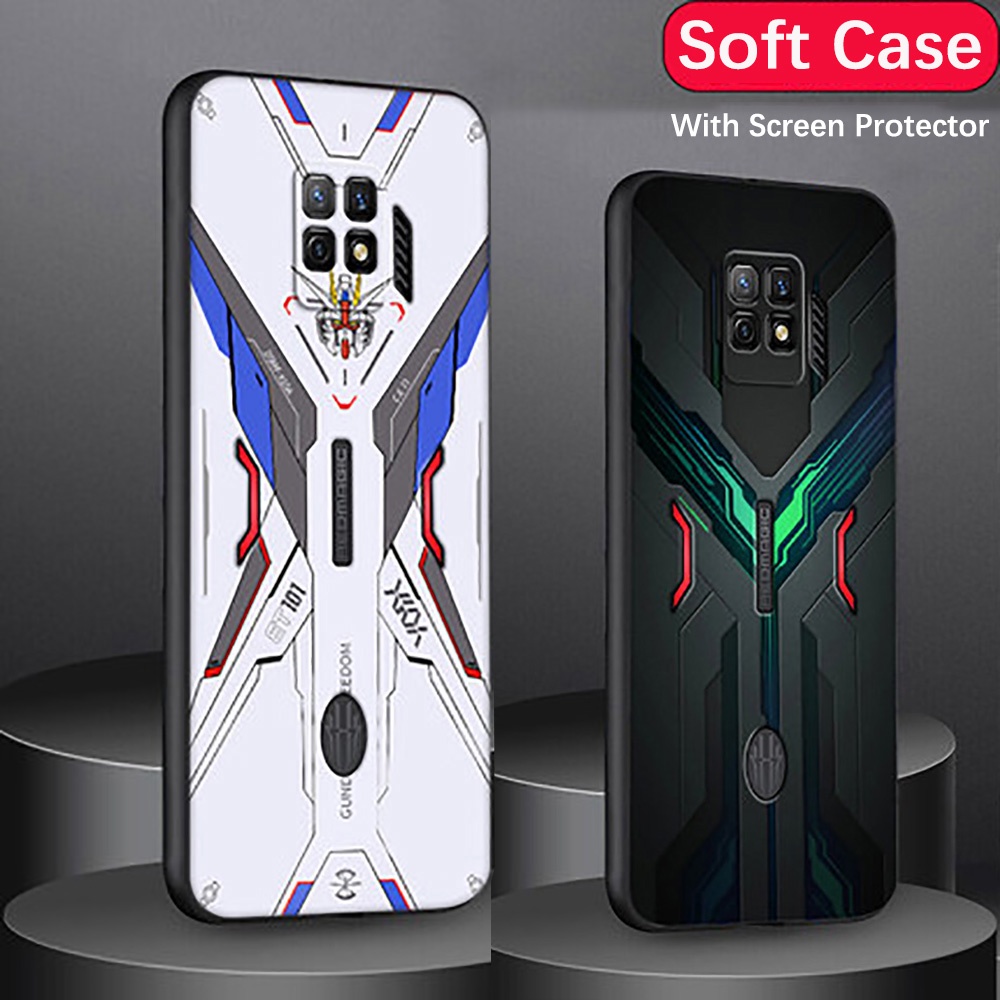 Ốp Điện Thoại TPU Dẻo Họa Tiết Hoạt Hình Kèm Kính Cường Lực Chống Rơi Cho Nubia Red magic 7 Pro Nubia Red magic 7