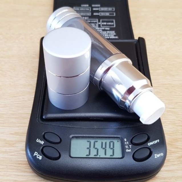 Chai hút chân không trong suốt Nắp Bạc 15ml , chai xịt giọt chiết kem , phụ kiện du lịch