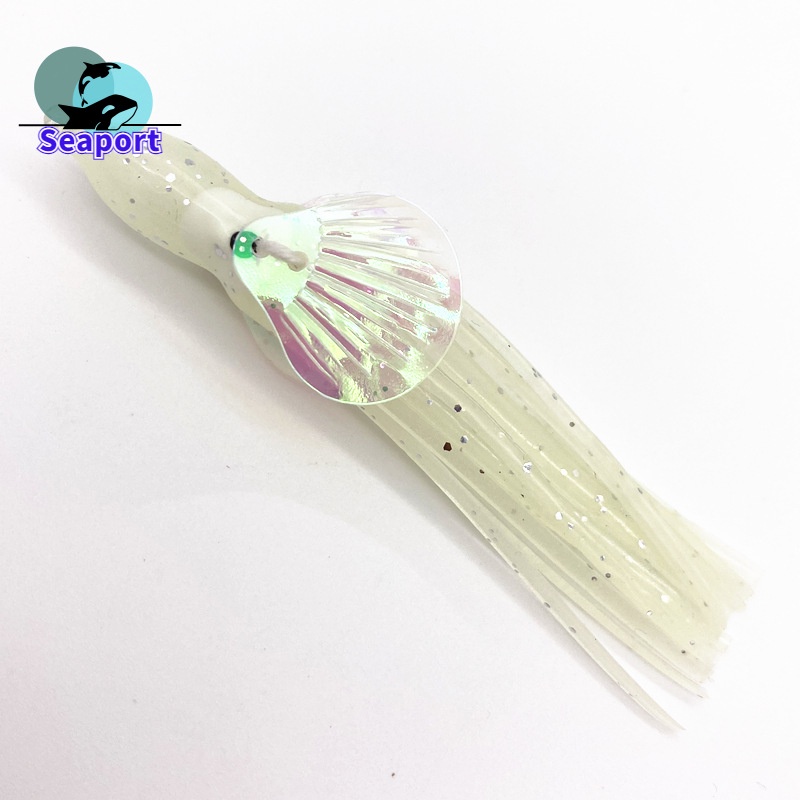 Mồi Câu Cá Giả Hình Bạch Tuộc Màu Dạ Quang Mềm 2.7inch