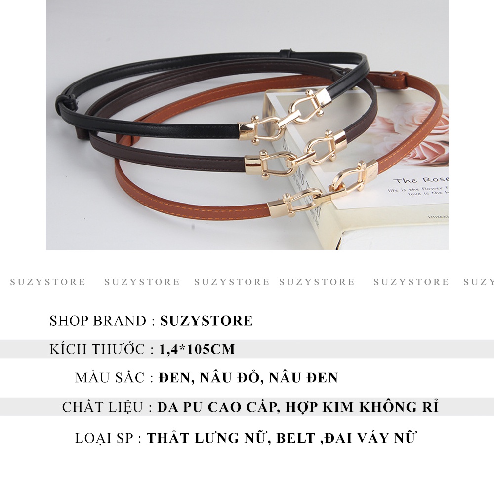 ĐAI VÁY nữ nhỏ 1.1 cm Suzystore - THẮT LƯNG nữ bản nhỏ nịt áo váy tròn nhỏ cài tiện lợi - Đai thắt áo nhỏ TLSU5