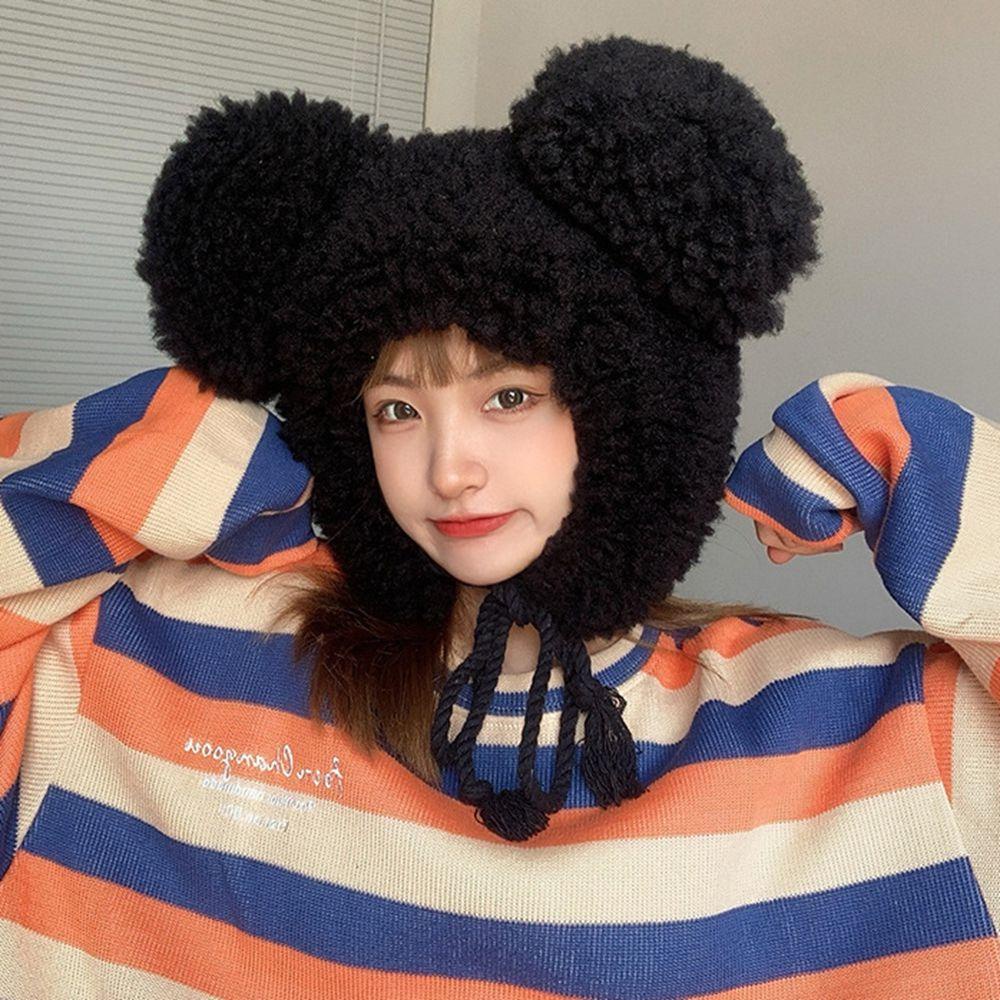 JARRED Mũ Trùm Đầu Giữ Ấm Họa Tiết Hoạt Hình Dễ Thương Cho Nữ