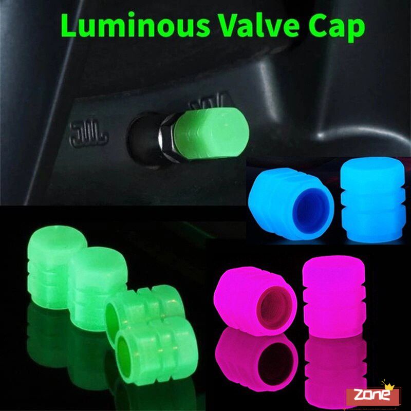 1/4 Mini Đa Năng Dạ Quang Lốp Xe Ô Tô Nắp Van/Huỳnh Quang Hình Hộp Sọ lốp Xe Nắp Van/Xe Đạp Xe Máy Bánh Xe Không Vòi Phun Phát Sáng Nắp Phụ Kiện Trang Trí 'Vùng