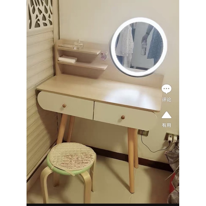 Bàn trang điểm phong cách hiện đại ( có đen LED ) tặng kèm ghế nơ có ảnh thật (hàng sẵn ). | BigBuy360 - bigbuy360.vn