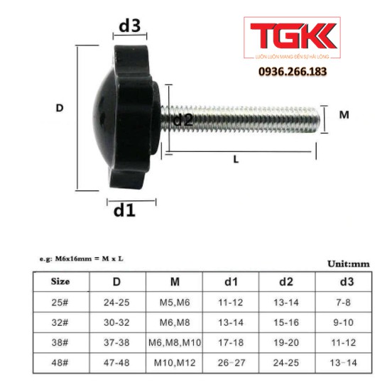 Tay vặn nhựa bóng 25M5