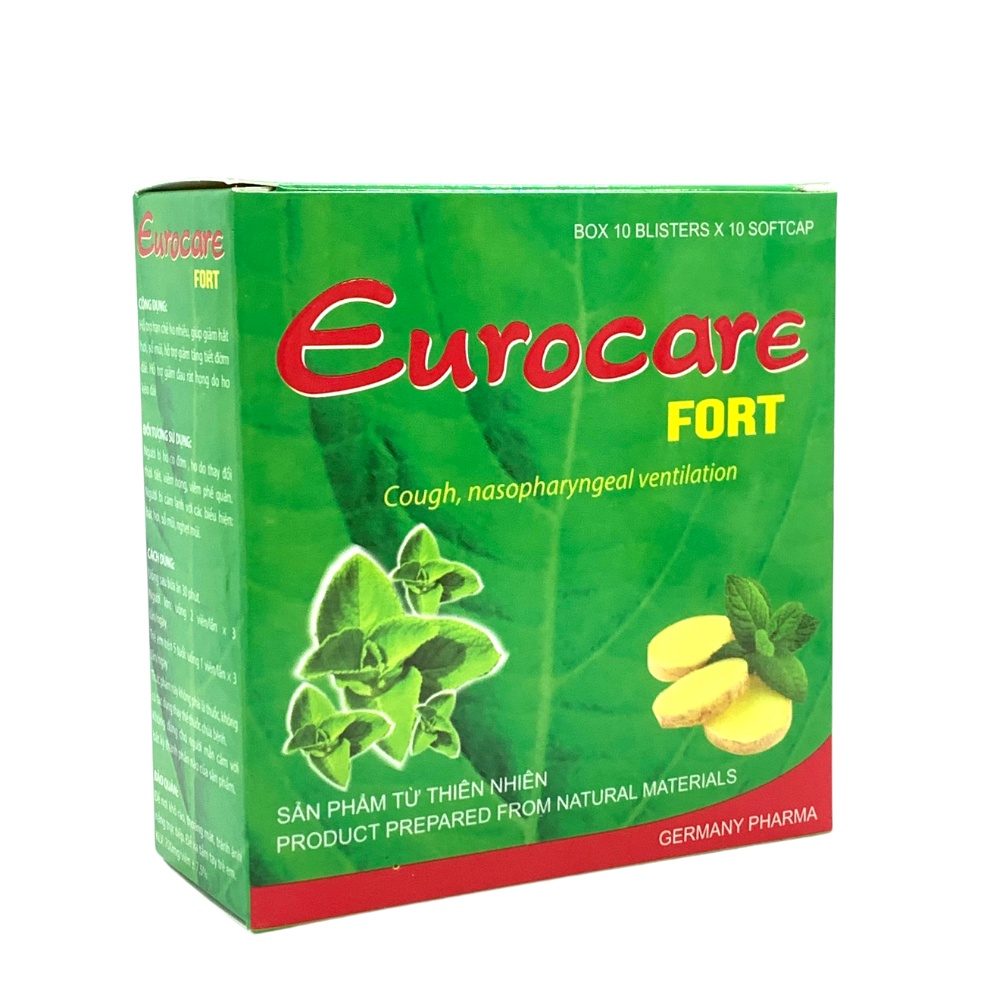Eurocare - Giảm ho, thông thoáng mũi họng 100 viên