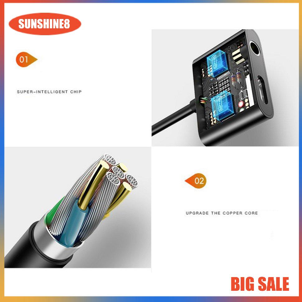 Đầu chia cổng USB Type-C sang 3.5mm 2 trong 1 tiện lợi
