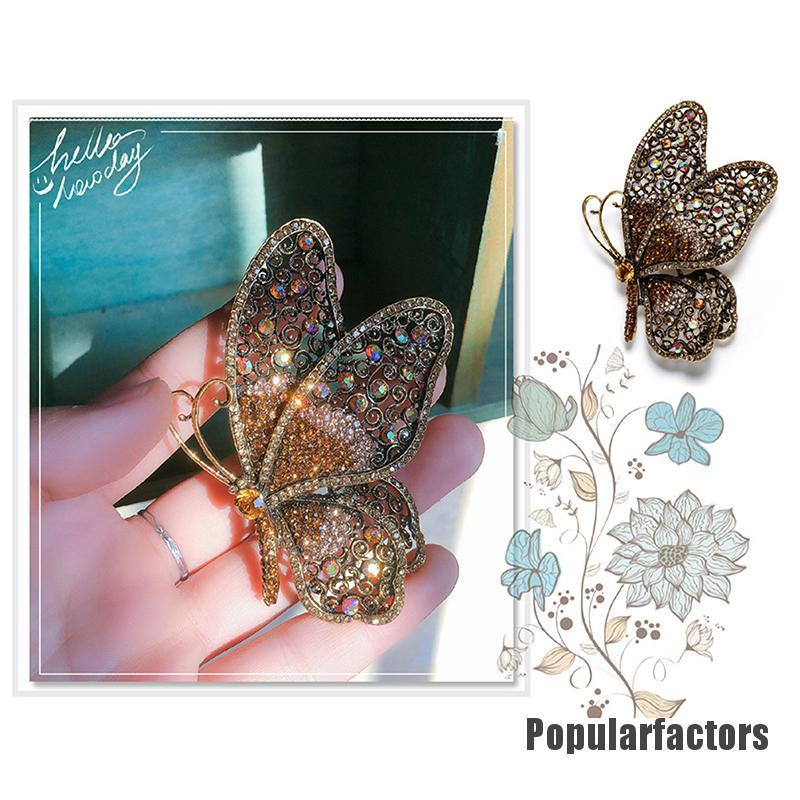 Ghim Cài Áo Hình Bướm Đính Đá Thời Trang
