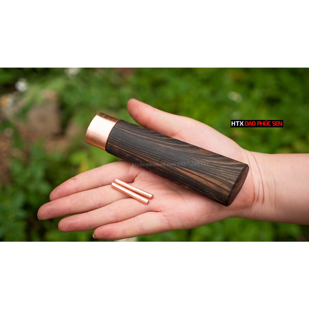 Cán dao bếp gỗ mun khâu đồng đỏ - M1DD