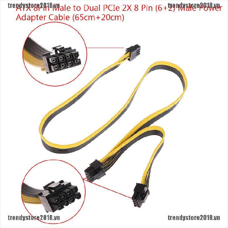 Dây Cáp Chuyển Đổi Atx 8pin Male Sang Dual Pcie 2x 8 Pin (6 + 2) Male