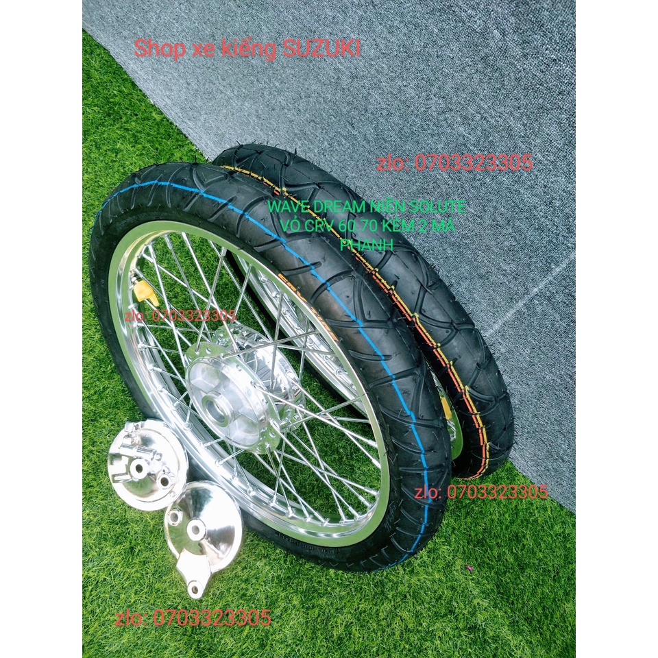 CẶP BÁNH CĂM WAVE DREAM THẮNG ĐÙM TRƯỚC SAUNIEENF NHÔM BAN ZAI THÁI KÈM VỎ CRV THÁI 60.70 VỚI 2 MÁ PHANH .