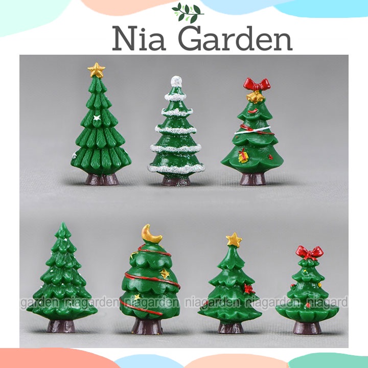 Cây thông Noel mini trang trí giáng sinh chậu cây tiểu cảnh Christmas decor Nia Garden N5
