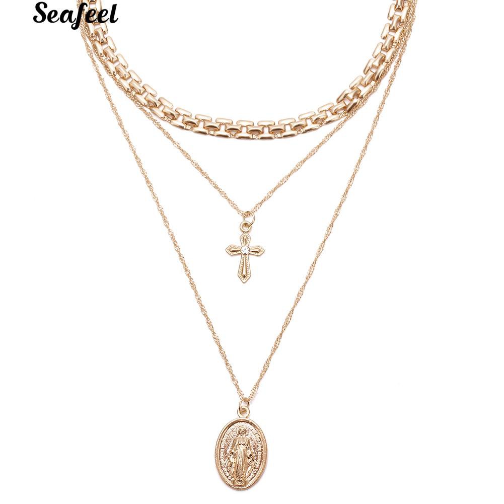 Vòng cổ choker hình thánh giá nhiều lớp