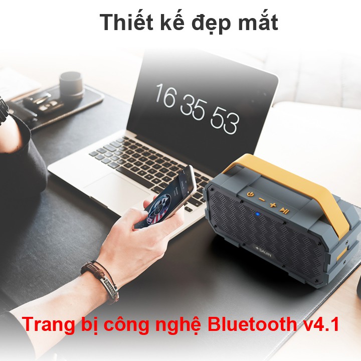 [Mã ELMS5 giảm 7% đơn 300k] Loa Bluetooth cao cấp SAUIN S20 pin 4400mAh, công suất thực 20W, âm Bass cực hay (Xám)