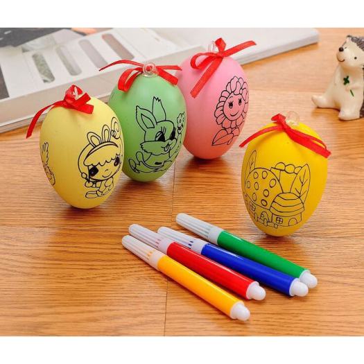 Đồ Chơi Tập Vẽ Trứng Tô Màu Tặng Kèm 4 Bút Dạ Đồ Dùng Học Tập Cho Bé - BỐ KHỦNG LONG