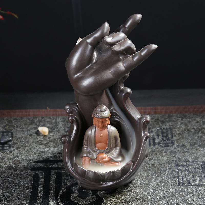 Thác khói Phật Thủ Quan Âm trắng tặng 10 nụ