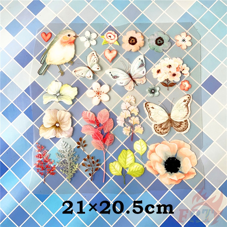 ◆ Sticker Dán Tường Hình Chim Và Bướm Và Hoa ◆ 1 Miếng Dán Ủi Lên Nhiệt