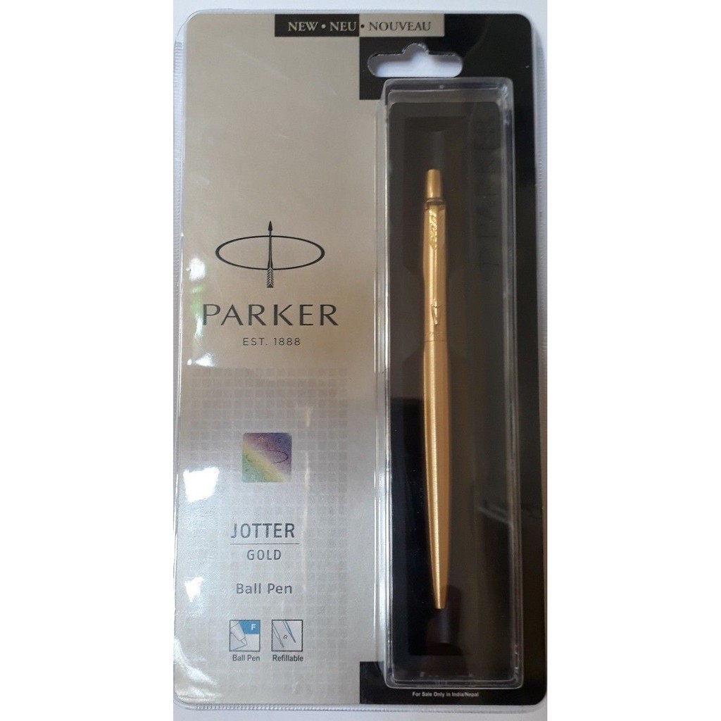 Viết parker, bút ký cao cấp bằng thép chrome, mực xanh, parker jotter, bút bi cao cấp