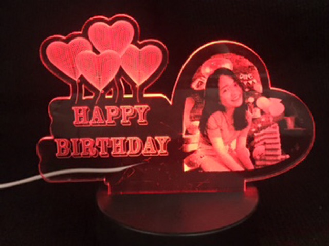 Đèn Led 3d Hình Tim ~quà tặng miễn phí khắc hình ảnh theo yêu cầu