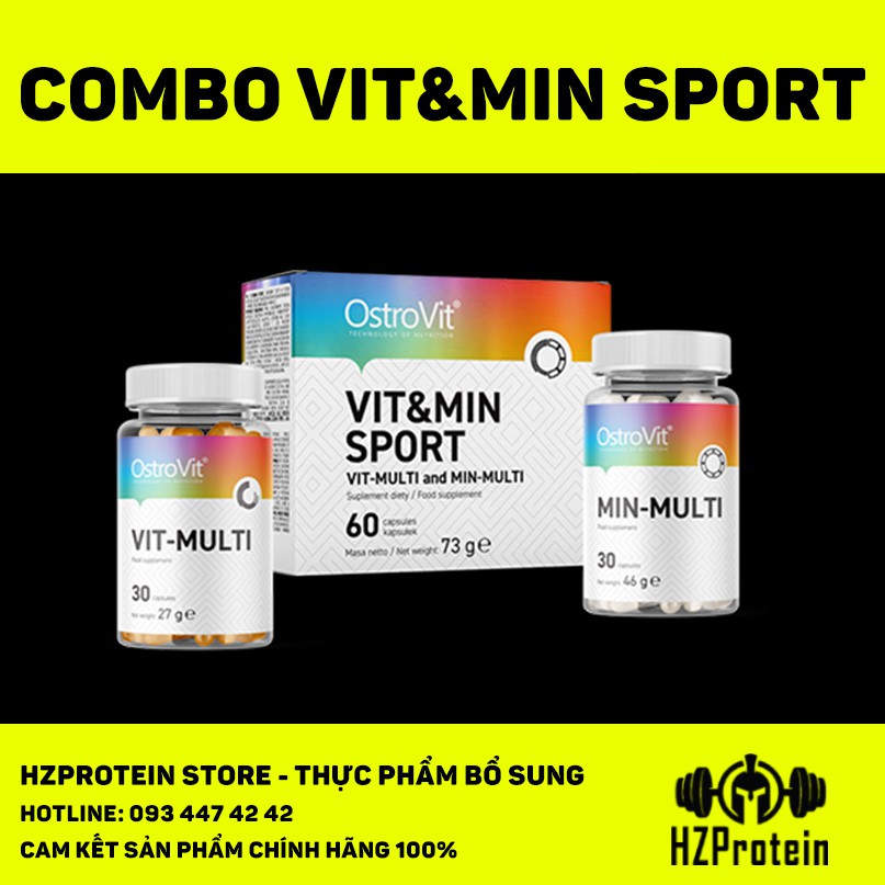 COMBO 2 HỘP] OSTROVIT VIT &amp; MIN SPORT - BỔ SUNG VITAMIN VÀ KHOÁNG CHẤT CHO  CÁC VẬN ĐỘNG VIÊN THỂ THAO (60 VIÊN) | Shopee Việt Nam