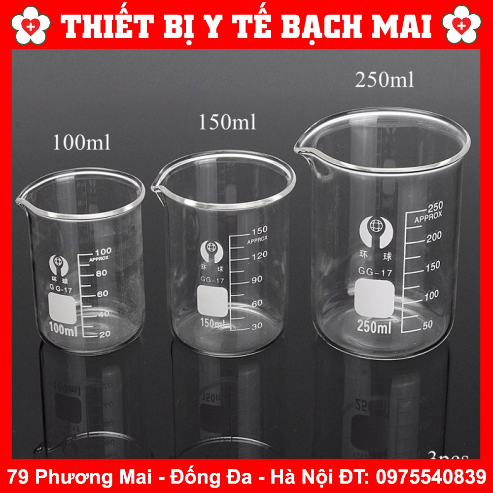 [Bomex] Cốc Thuỷ Tinh Chịu Nhiệt Thí Nghiệm (beaker, becher, cốc đốt thấp thành) 50ml - 1000ml