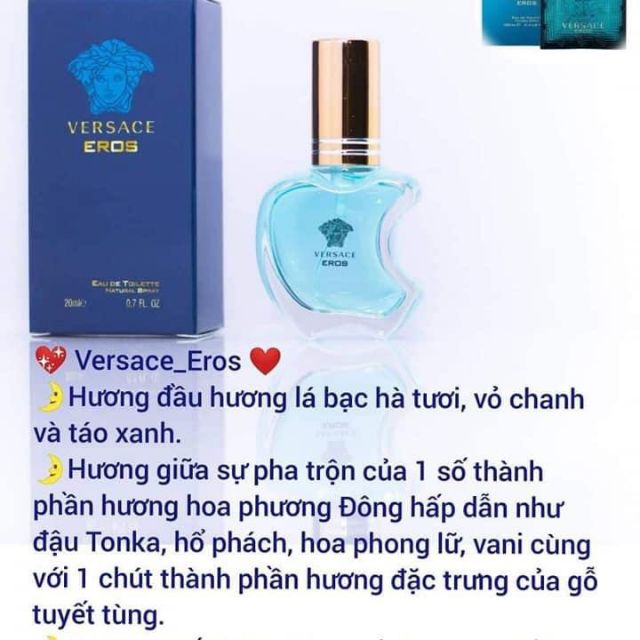 Nước hoa VERSAC ERIOS 🔸CHẤT LƯỢNG TỐT🔸 hương thơm thể hiện sự nam tính mạnh mẽ