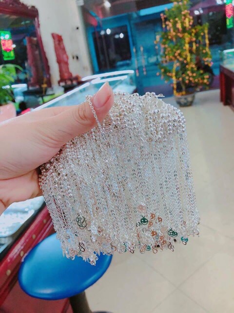 LẮC TAY KIM TIỀN BẠC NGUYÊN CHẤT SI VÀNG 24k - THJ SLIVER