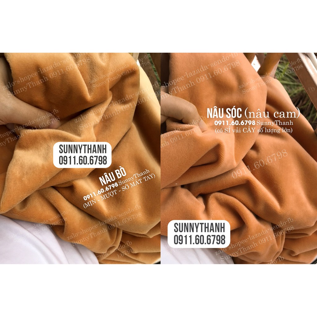 5075 Vải lông nhung lạnh hàn quốc, may doll, túi tote, may thú bông, may gối ôm, may drap, bọc sofa SunnyThanh