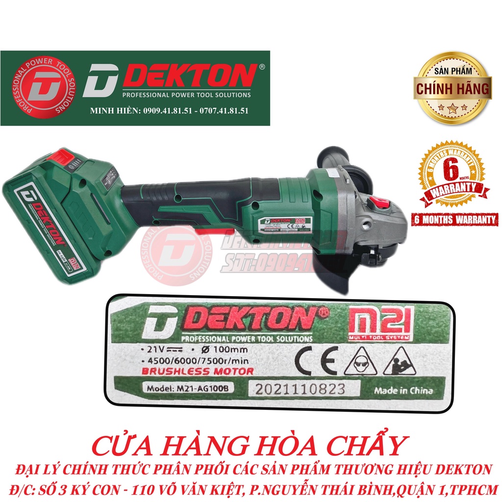 Máy Mài Dùng Pin / Công Tắc Bóp / Dekton M21- AG100B /Chân Pin Phổ Thông MKT