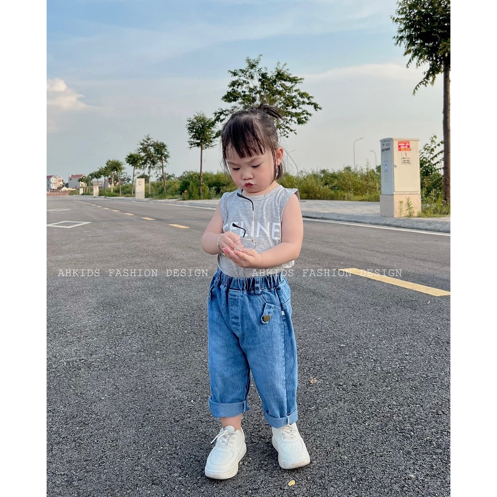 Set áo celinn kèm quần jean mềm cho bé