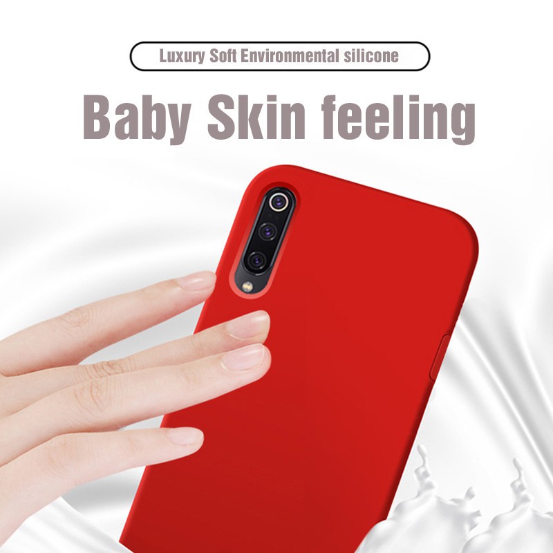 Ốp lưng silicone màu trơn chống sốc dành cho điện thoại Xiaomi Mi A3 A 3 MIA3 Lite A3Lite mia3lite