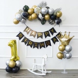 Set trang trí sinh nhật có trụ bóng nhiều màu ( không kèm lá)