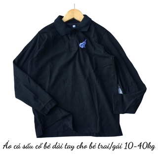 Áo cá sấu cổ bẻ dài tay cho bé trai/gái 10-22kg