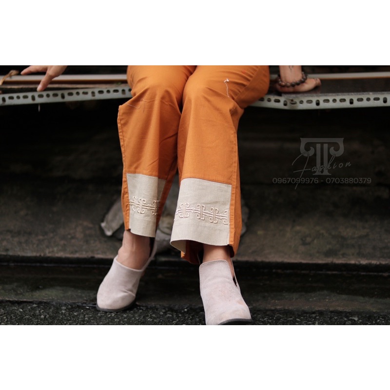 Quần Linen 8,5 tấc phối lai thiết kế
