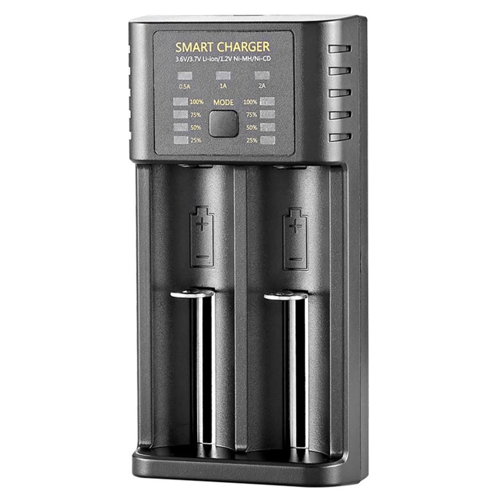 Bộ Sạc Pin Lithium 2 Ngăn Thông Minh USB 18650