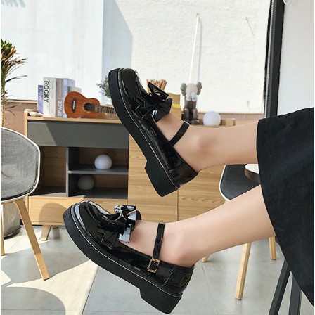 Giày Lofita mũi tròn nơ trước gót thấp | BigBuy360 - bigbuy360.vn