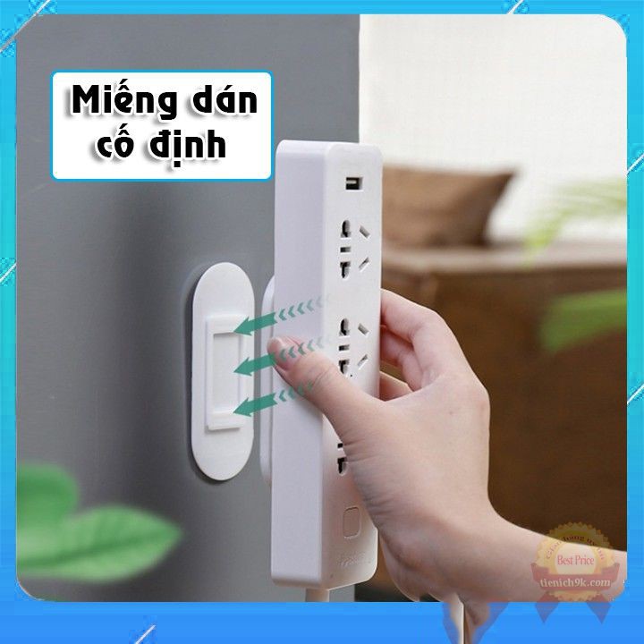 Bộ 2 Miếng Dán Cố Định Ổ Cắm Điện AB V1 Dính Điều Khiển Cục Wifi Treo Tường Tiện Dụng Kiểu Ngang