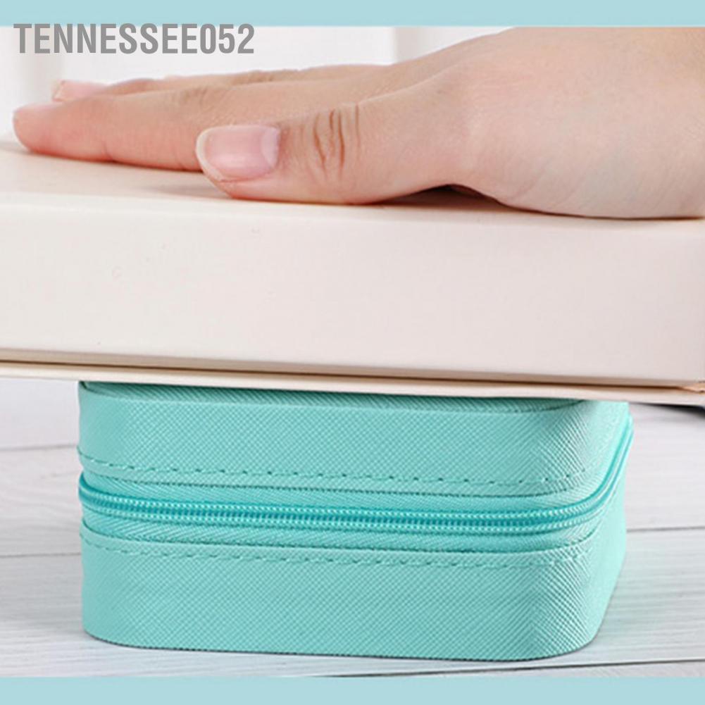 Hộp đựng trang sức/bông tai/ vòng cổ bằng vải nhung có dây khóa kéo tiện dụng cho đi du lịch